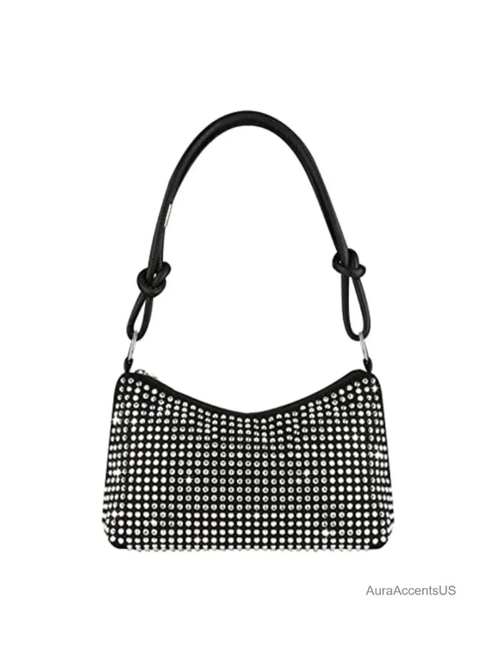 Rhinestone Hobo Bag for Women, Sparkly Crossbody Clutch with Chain, Party